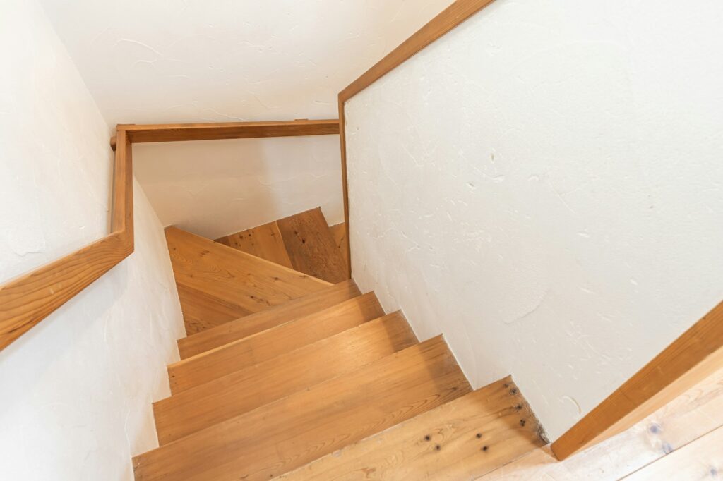 Stairs with Japanese wooden railings