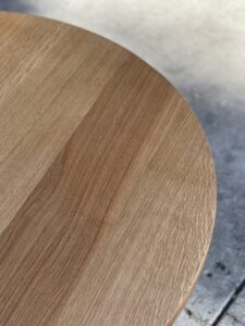 Oak wood grain round coffee table